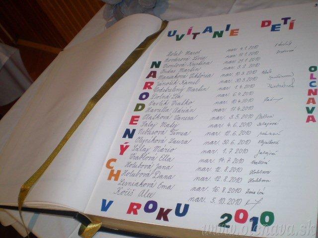 Privítanie detí 2010